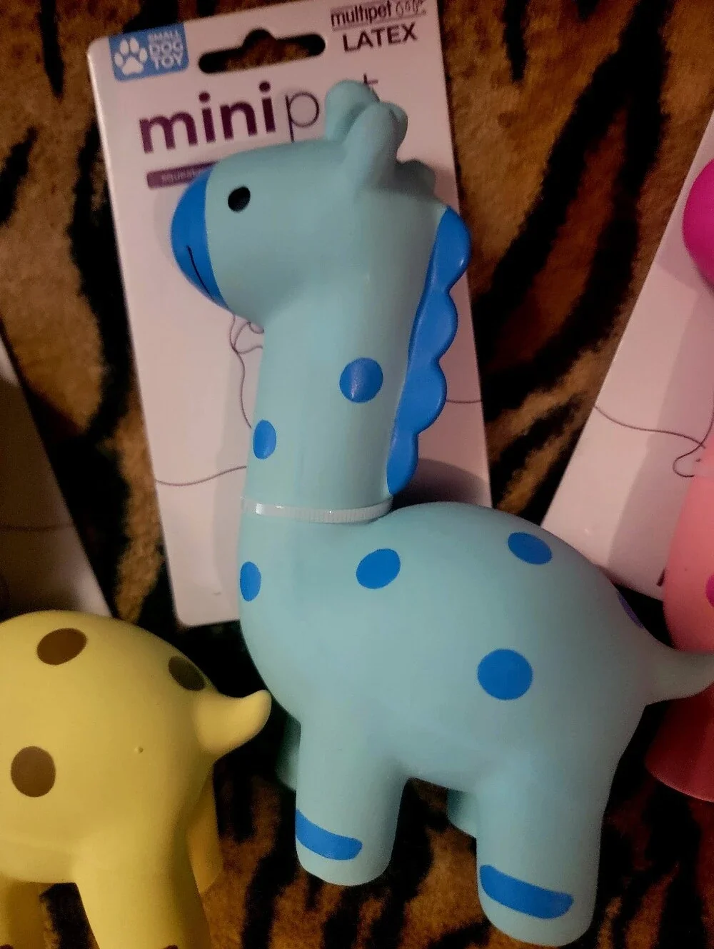 Multipet Dog Giraffe Squeaky Latex Toy Xs Mini Various Colors Ea.